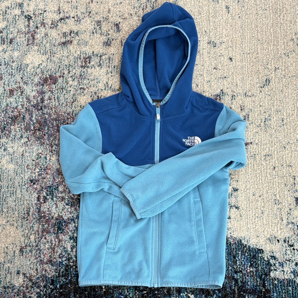 The North Face Kids Two-Tone Blue Hooded Fleece Jacket